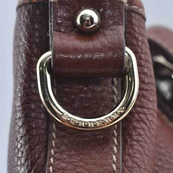 Authentic BURBERRY Vintage Leather Shoulder Tote Bag Brown - Picture 8 of 16
